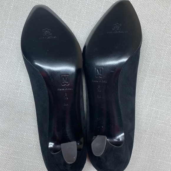 Bruno Magli Black Floral Suede Leather Heels – Size 8.5 AA - Picture 7 of 10